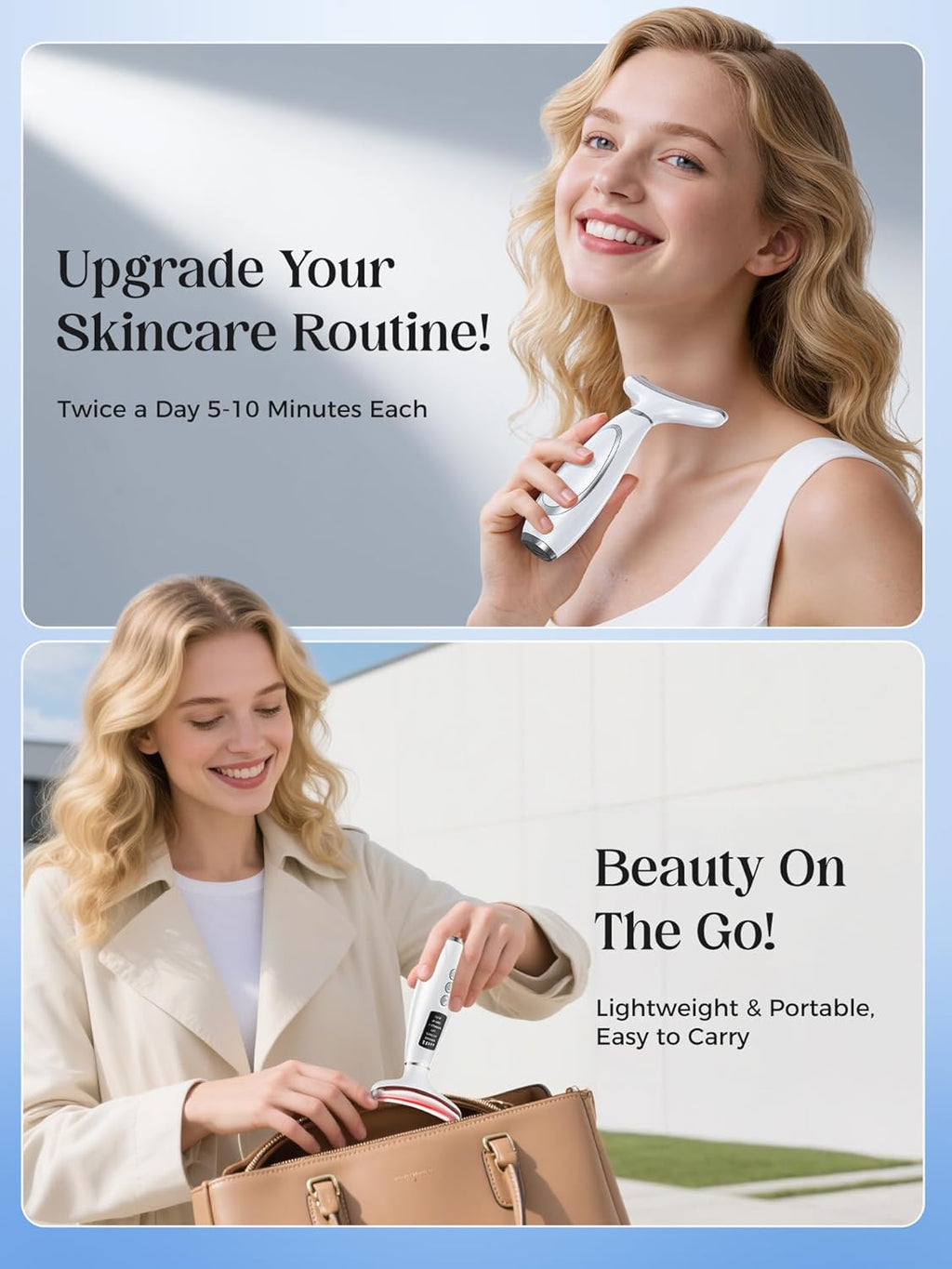 Facial Beauty Massager Multi-Functional LED Display Adjustable Intensity Modes Ideal Holiday Gift