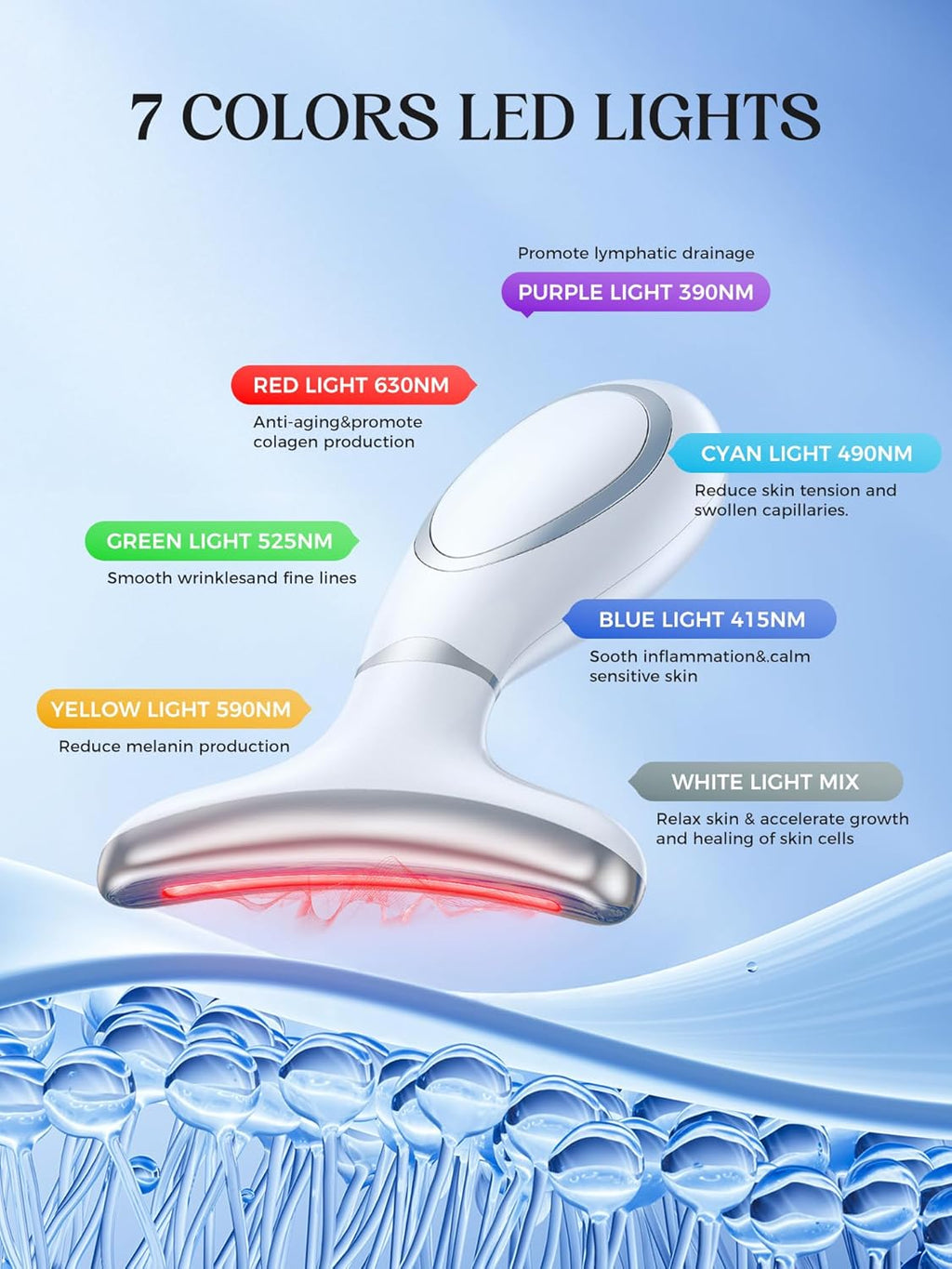 Facial Beauty Massager Multi-Functional LED Display Adjustable Intensity Modes Ideal Holiday Gift