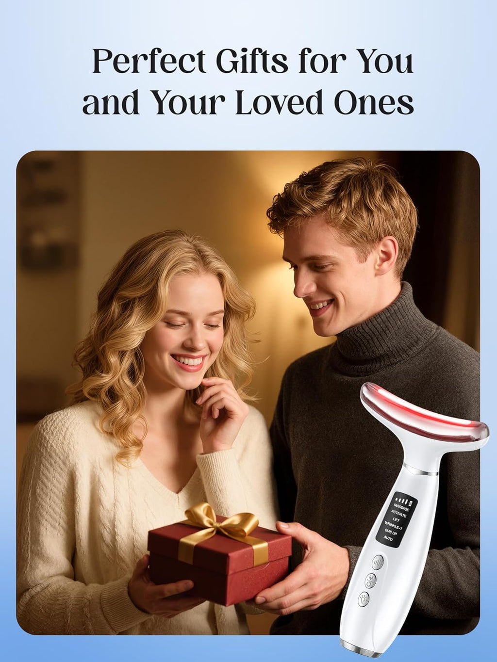 Facial Beauty Massager Multi-Functional LED Display Adjustable Intensity Modes Ideal Holiday Gift