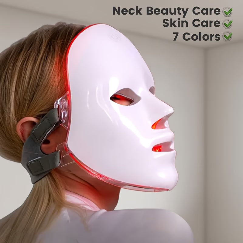 Premium color changing Facial light therapy Mask Machine, Portable Facial Care Device, Home Beauty Care Tool, USB Charging compatible