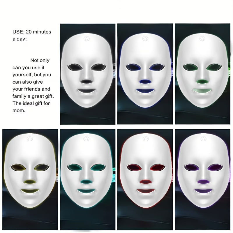 Premium color changing Facial light therapy Mask Machine, Portable Facial Care Device, Home Beauty Care Tool, USB Charging compatible