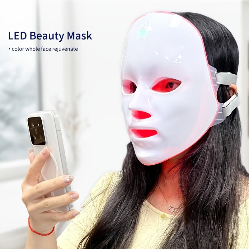 Premium color changing Facial light therapy Mask Machine, Portable Facial Care Device, Home Beauty Care Tool, USB Charging compatible